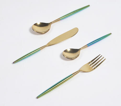 Chrome enameled stainless steel cutlery set